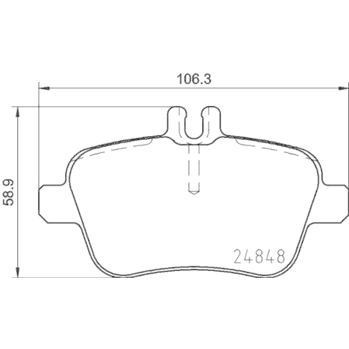 Bremsbelagsatz Scheibenbremse Hella Pagid 8DB 355 019-641 für Mercedes Benz