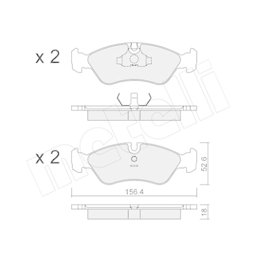 Bremsbelagsatz Scheibenbremse Metelli 22-0117-0 für Opel Vauxhall Daewoo