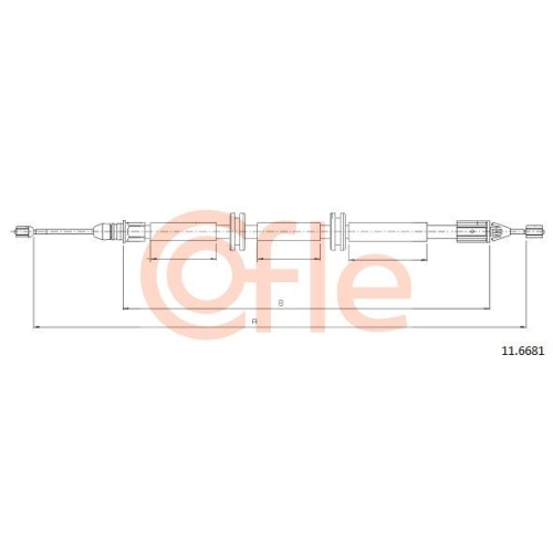Seilzug Feststellbremse Cofle 11.6681 für Renault Hinten Rechts