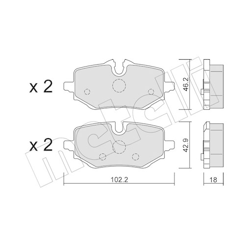 Bremsbelagsatz Scheibenbremse Metelli 22-1368-0 für Bmw Hinterachse