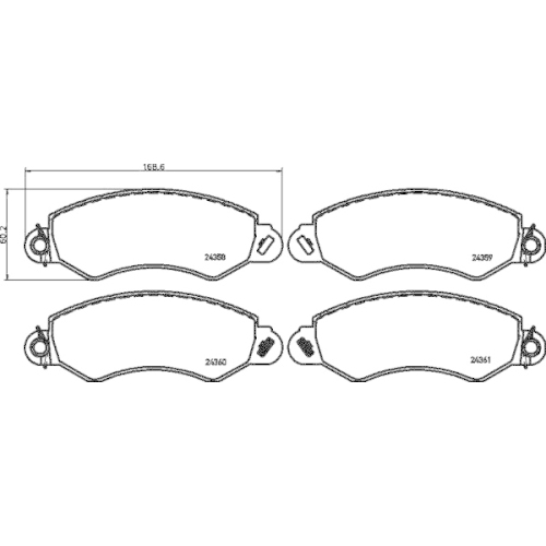 Bremsbelagsatz Scheibenbremse Hella Pagid 8DB 355 012-431 für Ldv Maxus