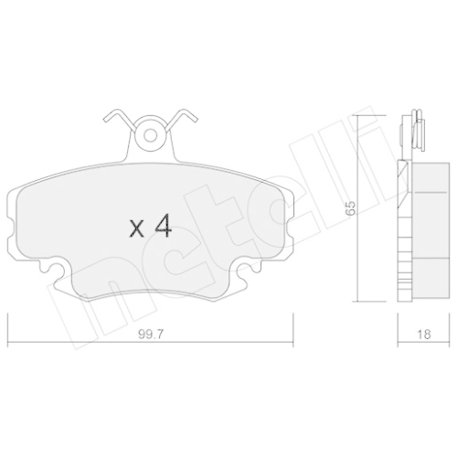 Bremsbelagsatz Scheibenbremse Metelli 22-0120-0 für Renault Dacia Renault Trucks