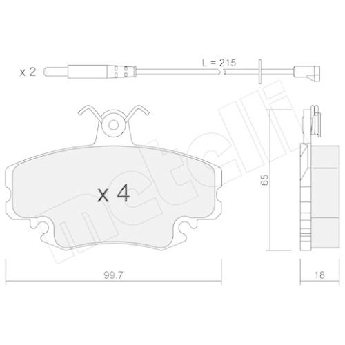 Kit De Plaquettes De Frein Frein À Disque Metelli 22-0120-0K pour Peugeot Dacia