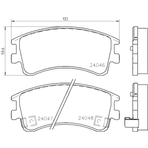 Bremsbelagsatz Scheibenbremse Hella Pagid 8DB 355 011-141 für Mazda Vorderachse