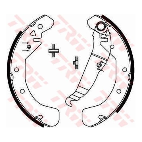 Bremsbackensatz Trw GS8637 für Opel Vauxhall Chevrolet Hinterachse