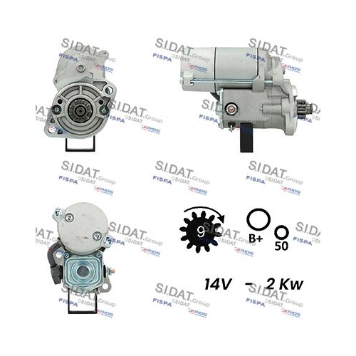 Starter Sidat S12DE0296A2 für Kubota