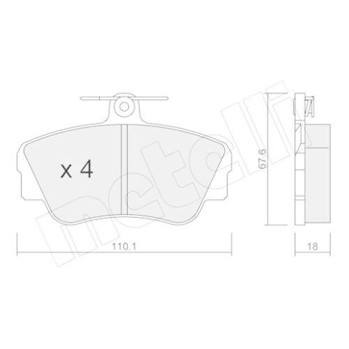 Bremsbelagsatz Scheibenbremse Metelli 22-0130-0 für Volvo Vorderachse