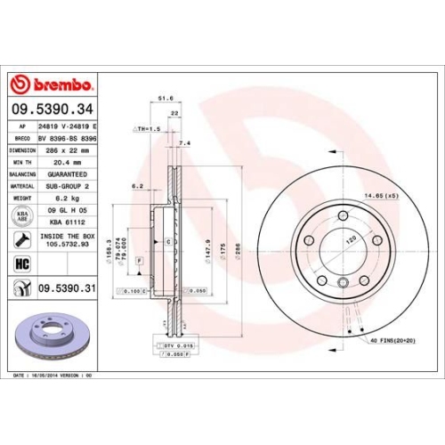 2X Brembo Bremsscheibe Prime Line - Uv Coated für Bmw De La Chapelle