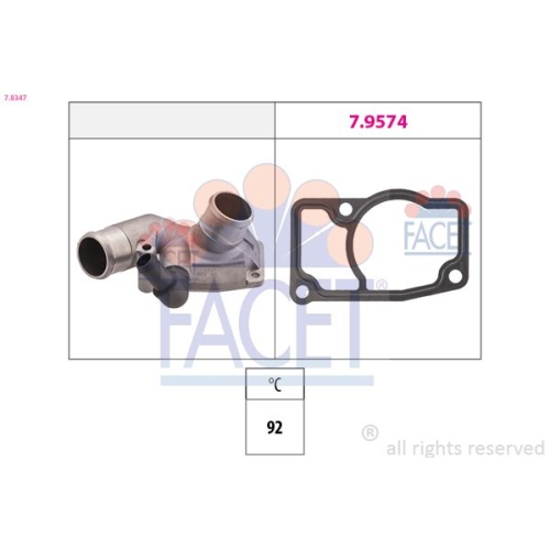 Thermostat Kühlmittel Facet 7.8347 Made In Italy - Oe Equivalent für Opel