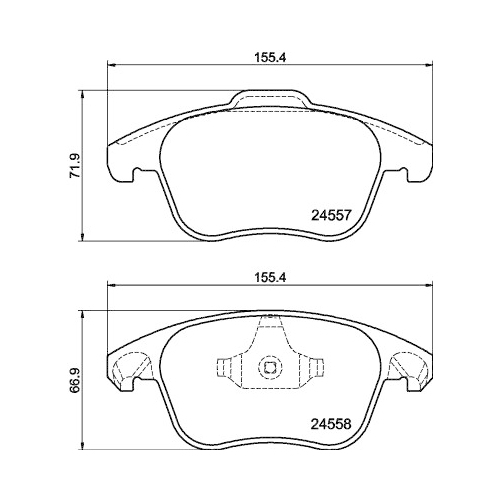 Bremsbelagsatz Scheibenbremse Hella Pagid 8DB 355 013-351 für Citroën Opel DS