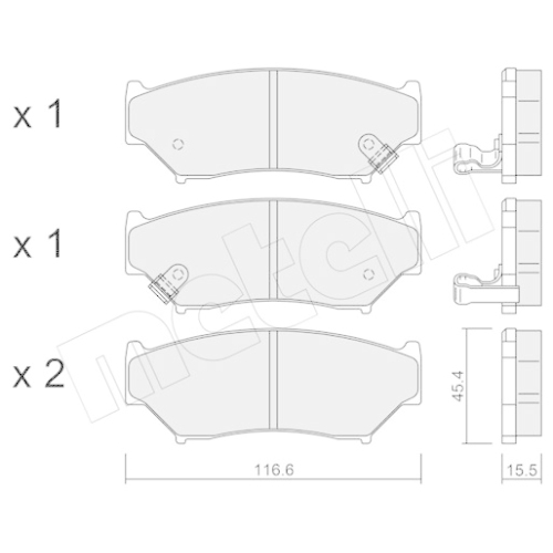 Bremsbelagsatz Scheibenbremse Metelli 22-0136-0 für Suzuki Vorderachse