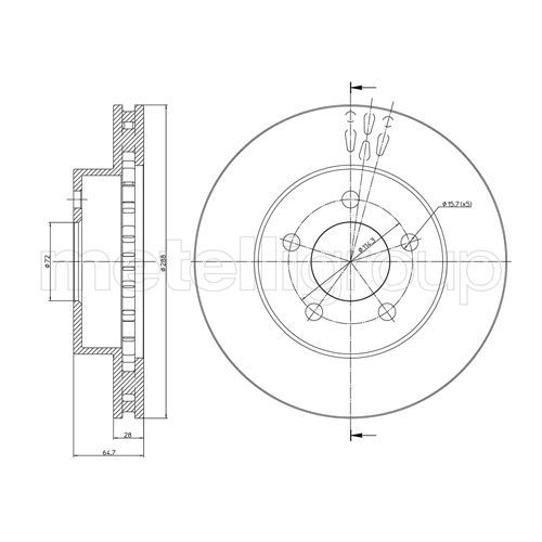 Metelli 2X Bremsscheibe Vorderachse für Jeep