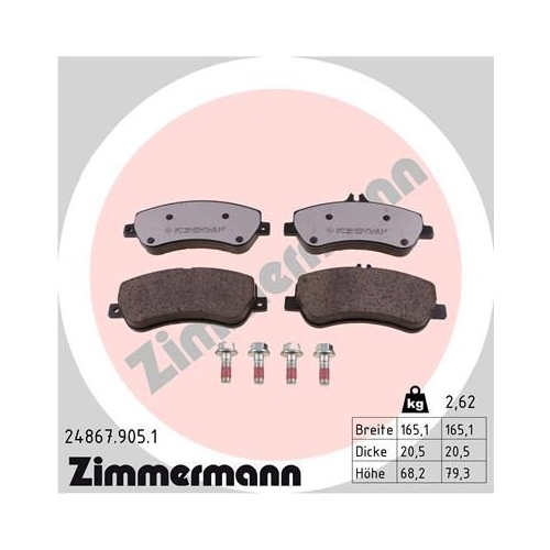 Bremsbelagsatz Scheibenbremse Zimmermann 24867.905.1 Rd:z für Mercedes Benz