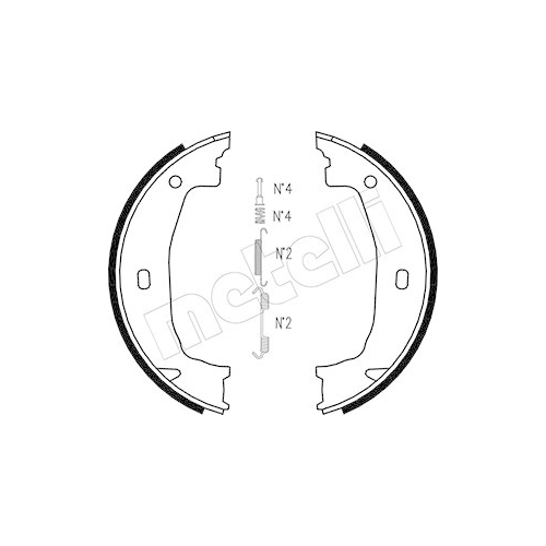 Bremsbackensatz Feststellbremse Metelli 53-0018K für Hinterachse