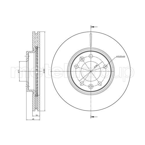 Metelli 2X Bremsscheibe Vorderachse für Peugeot