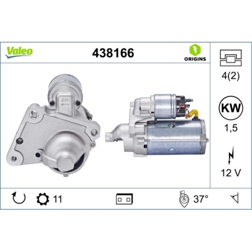 Starter Valeo 438166 Valeo Origins New Oe Technologie für Citroën Opel Peugeot