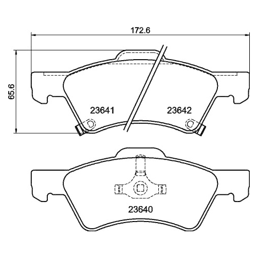 Bremsbelagsatz Scheibenbremse Hella Pagid 8DB 355 010-061 für Chrysler Dodge