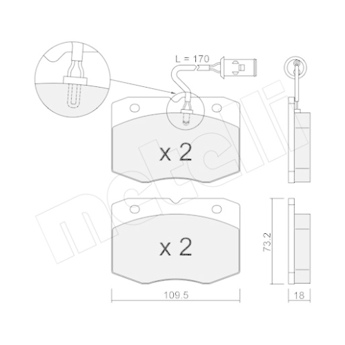 Bremsbelagsatz Scheibenbremse Metelli 22-0139-0 für Iveco Vorderachse