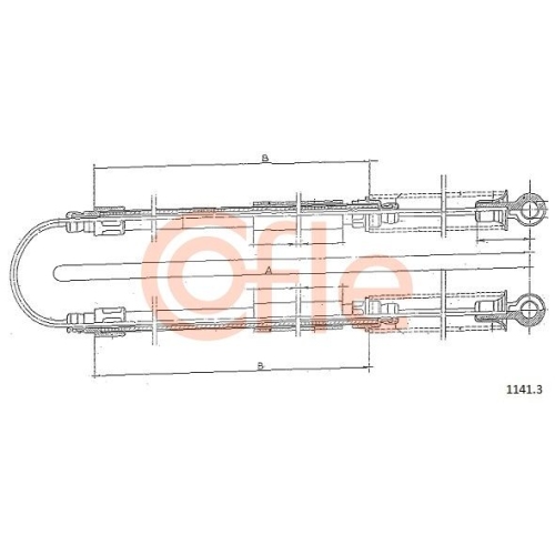 Seilzug Feststellbremse Cofle 1141.3 für Fiat Yugo Hinten