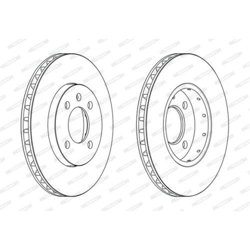 2 Bremsscheibe FERODO DDF2184 PREMIER für SEAT SKODA VW, Vorderachse