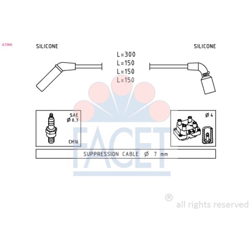 Zündleitungssatz Facet 4.7006 Made In Italy - Oe Equivalent für Chevrolet Daewoo