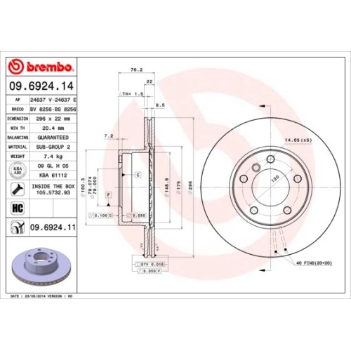 2X Brembo Bremsscheibe Vorderachse Prime Line - Uv Coated für Bmw