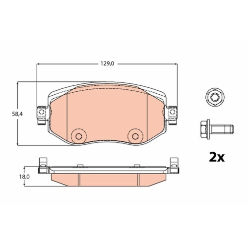 Bremsbelagsatz Scheibenbremse Trw GDB2175 für Renault Vorderachse