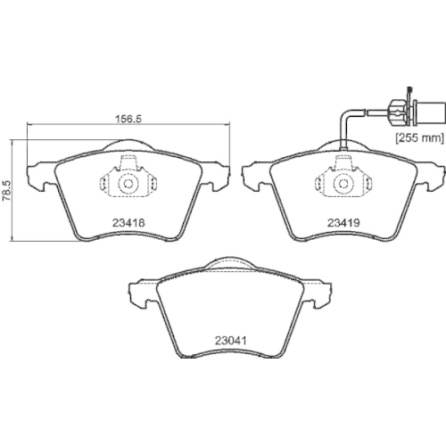 Bremsbelagsatz Scheibenbremse Hella Pagid 8DB 355 010-631 für Audi Ford Seat VW