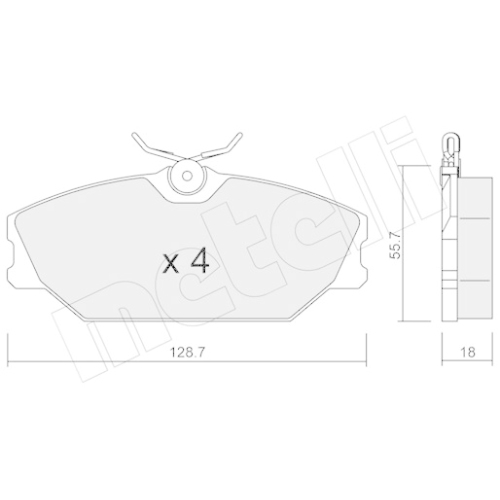 Bremsbelagsatz Scheibenbremse Metelli 22-0142-2 für Renault Vorderachse