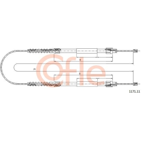 Seilzug Feststellbremse Cofle 1171.11 für Citroën Fiat Peugeot Hinten