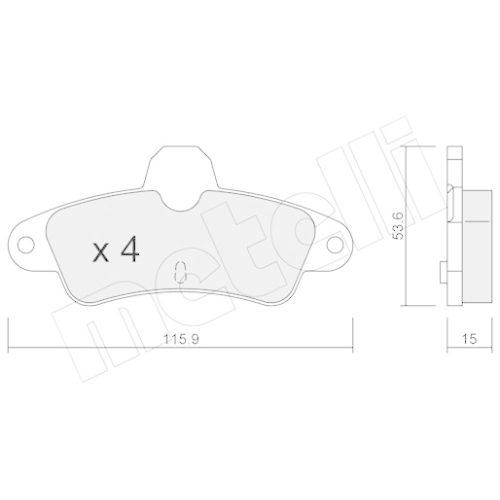 Bremsbelagsatz Scheibenbremse Metelli 22-0143-0 für Ford Mercury Hinterachse