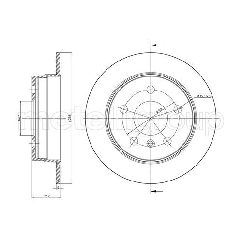 Metelli 2X Bremsscheibe für Mercedes Benz