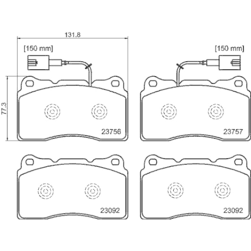 Bremsbelagsatz Scheibenbremse Hella Pagid 8DB 355 015-681 für Alfa Romeo