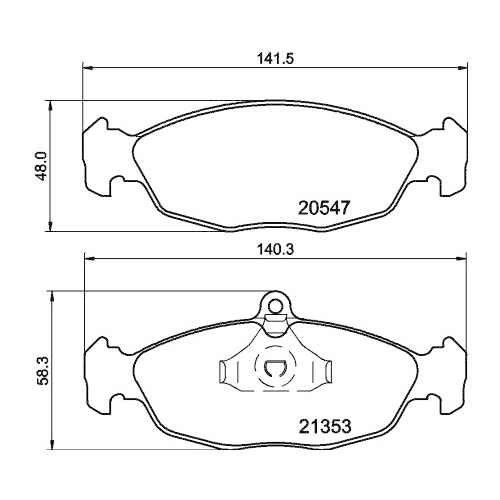 Bremsbelagsatz Scheibenbremse Hella Pagid 8DB 355 007-531 für Jaguar Opel Daewoo