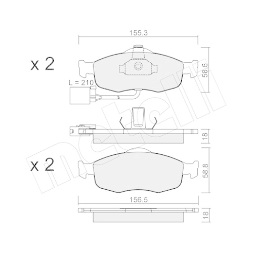 Bremsbelagsatz Scheibenbremse Metelli 22-0146-1 für Ford Renault Ford Usa