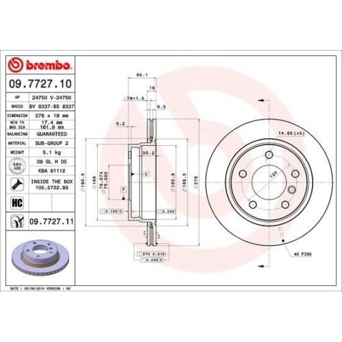 2X Brembo Bremsscheibe Prime Line - Uv Coated für Bmw De La Chapelle