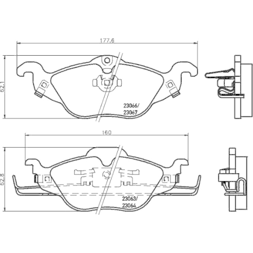 Bremsbelagsatz Scheibenbremse Hella Pagid 8DB 355 008-571 für Opel Vorderachse