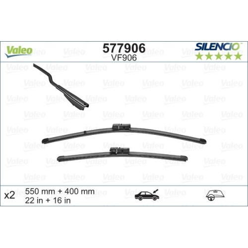 Wischblatt Valeo 577906 Silencio Flat Blade Set für Ford Vorne