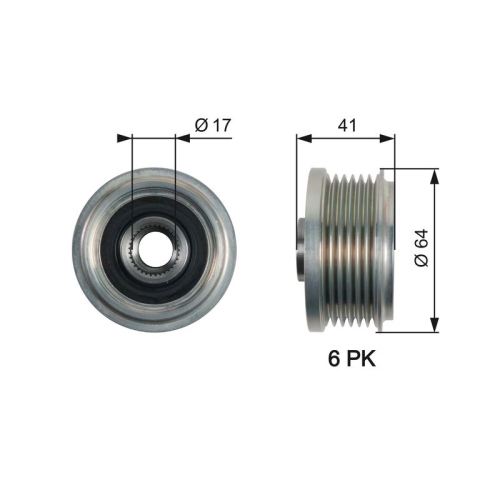 Generatorfreilauf Gates OAP7162 Drivealign® für Opel Vauxhall Chevrolet