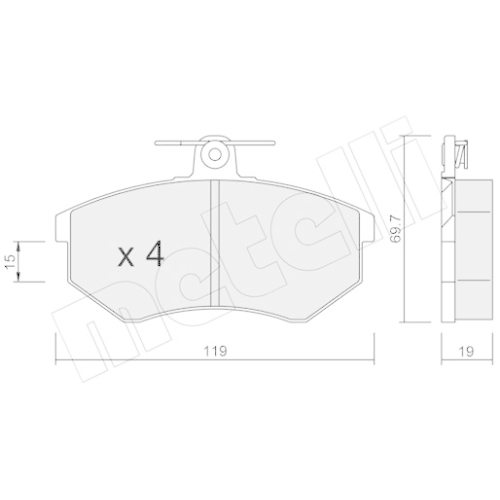 Bremsbelagsatz Scheibenbremse Metelli 22-0148-0 für Audi Vorderachse