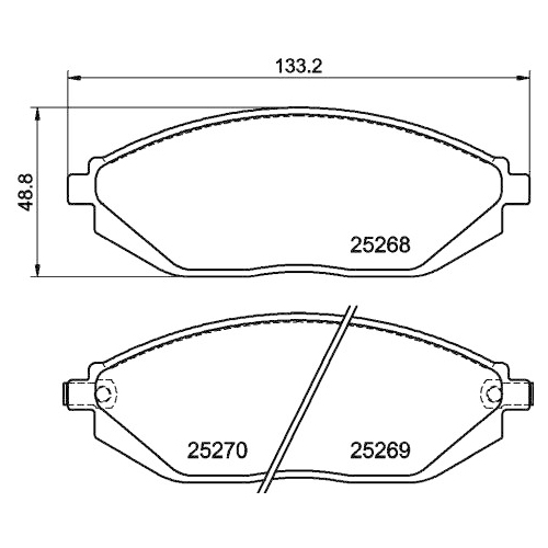 Bremsbelagsatz Scheibenbremse Hella Pagid 8DB 355 015-771 für Toyota Chevrolet