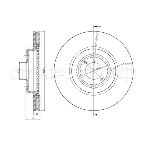 Metelli 2X Bremsscheibe Vorderachse für Daihatsu Toyota