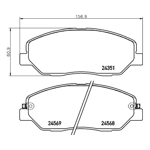 Bremsbelagsatz Scheibenbremse Hella Pagid 8DB 355 012-371 für Ssangyong Hyundai