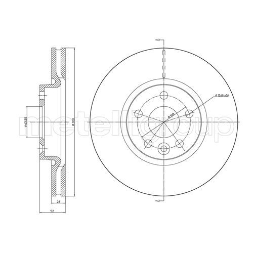 Metelli 2X Bremsscheibe Vorderachse für Ford Volvo Land Rover