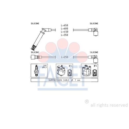 Zündleitungssatz Facet 4.7195 Made In Italy - Oe Equivalent für Opel