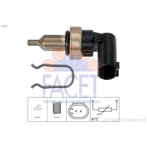 Sensor Kühlmitteltemperatur Facet 7.3343 Made In Italy - Oe Equivalent für Jeep