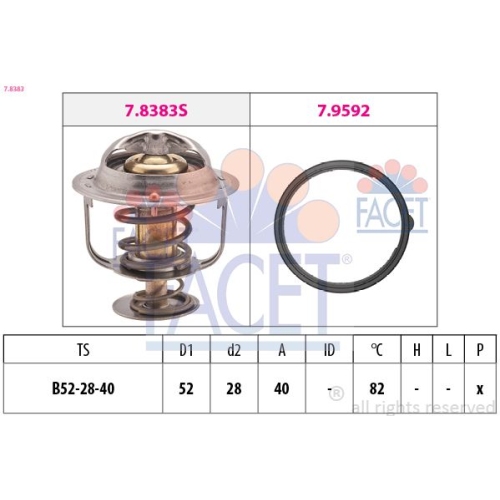 Thermostat Kühlmittel Facet 7.8383 Made In Italy - Oe Equivalent für Ford Mazda