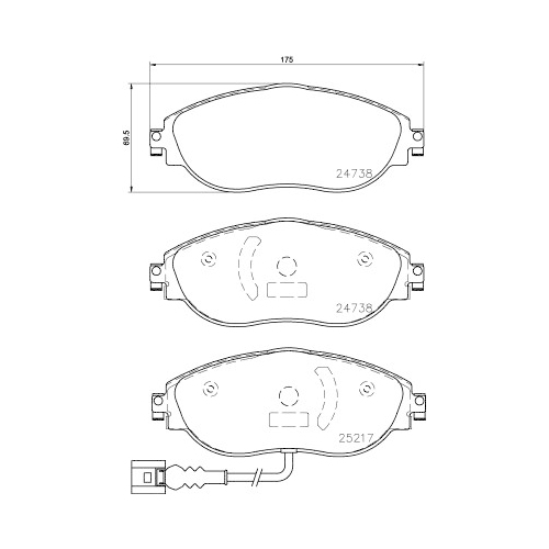 Bremsbelagsatz Scheibenbremse Hella Pagid 8DB 355 015-921 für Audi Seat Skoda VW