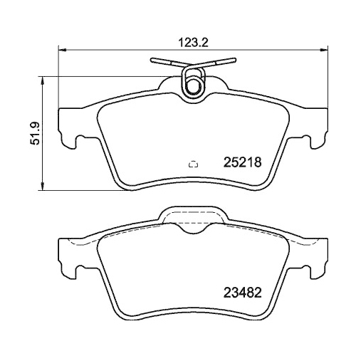 Bremsbelagsatz Scheibenbremse Hella Pagid 8DB 355 015-741 für Peugeot