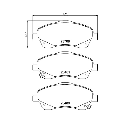 Bremsbelagsatz Scheibenbremse Hella Pagid 8DB 355 017-321 für Toyota Vorderachse